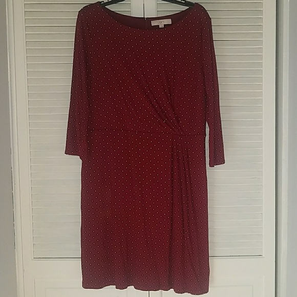 LOFT Dresses & Skirts - NWOT Loft Dress Sz XL Burgundy/Black